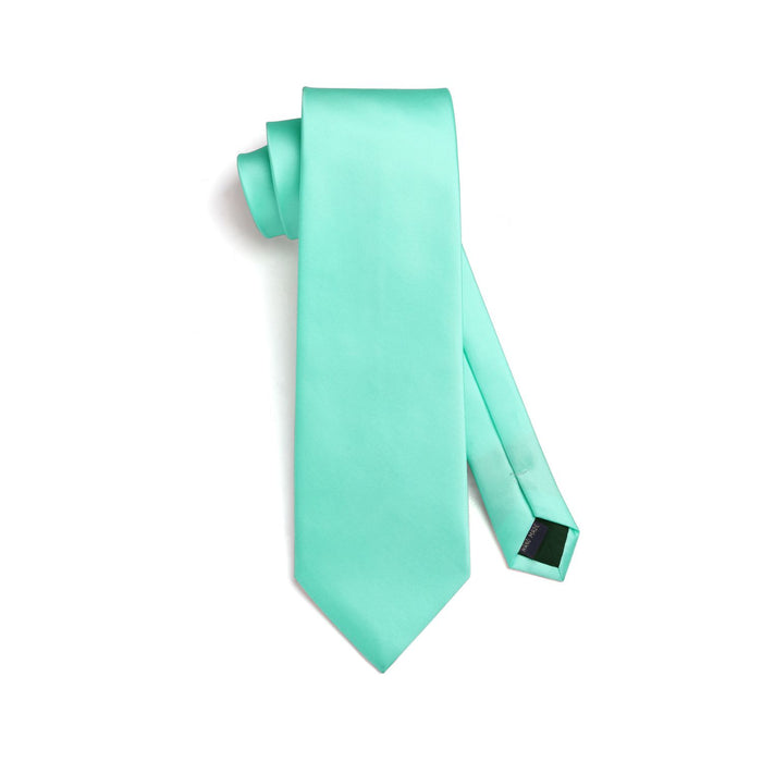 Solid Tie Handkerchief Clip - AQUA-1