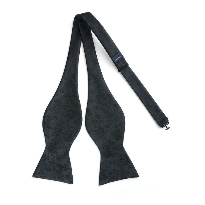 Floral Bow Tie & Pocket Square - BLACK