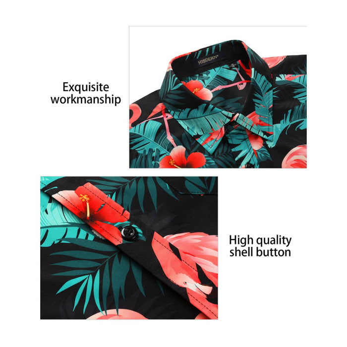 Hawaiian Tropical Shirts with Pocket - A-AQUA