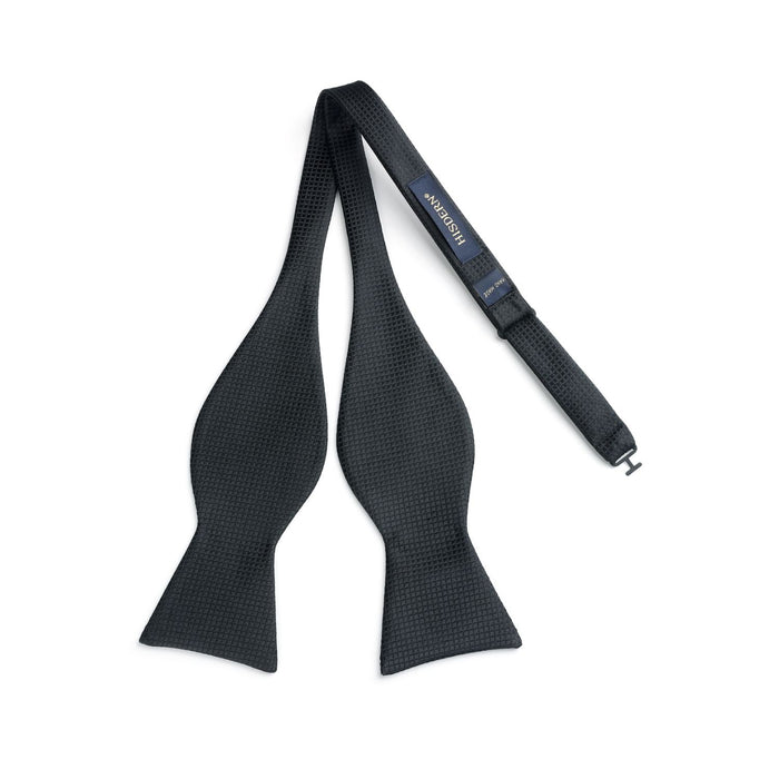 Plaid Bow Tie & Pocket Square Sets - BLACK