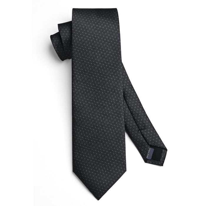 Plaid Tie Handkerchief Set - F-BLACK
