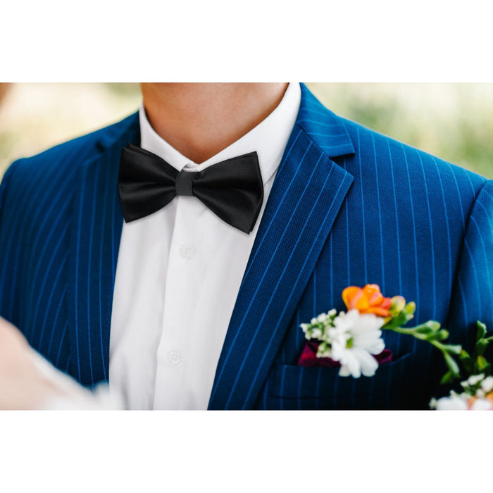 Solid Pre-Tied Bow Tie - BLACK-7