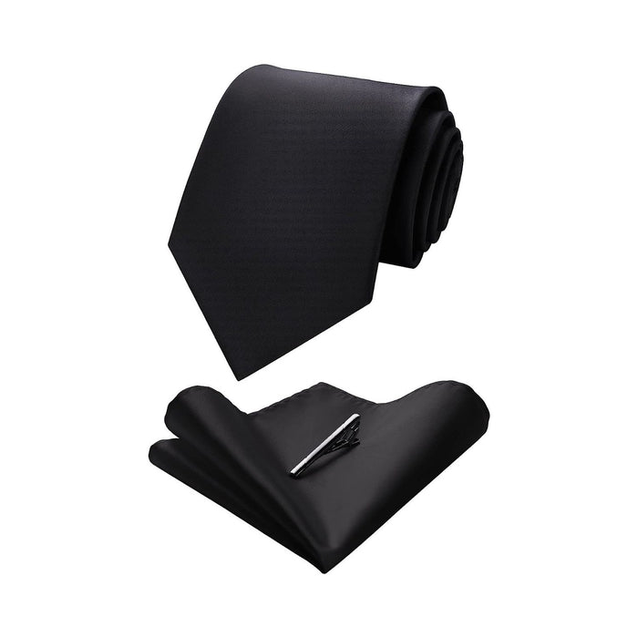 Solid Tie Handkerchief Clip - BLACK