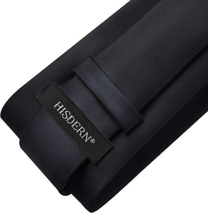 Solid Tie Handkerchief Clip - BLACK