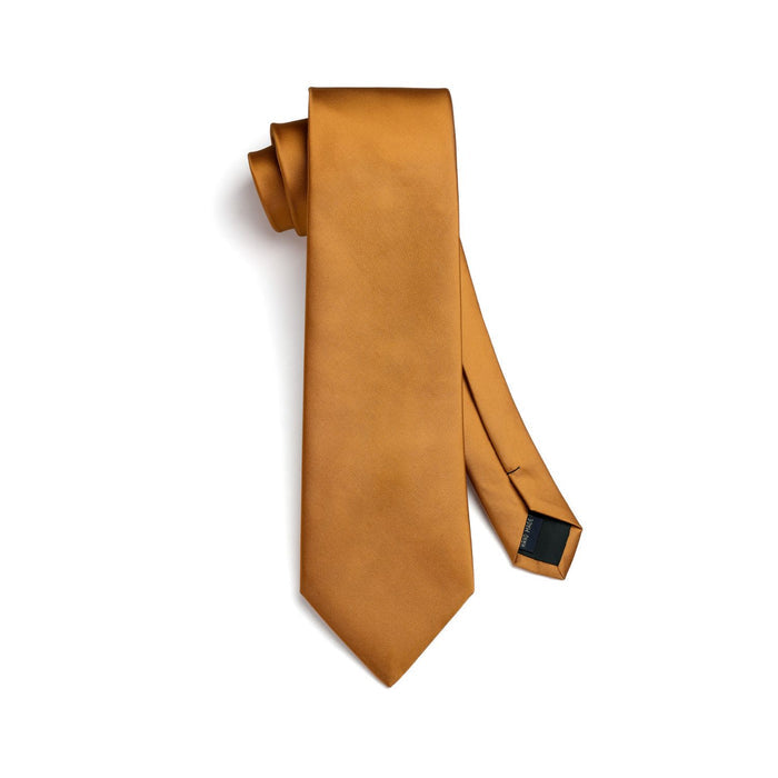 Solid Tie Handkerchief Clip - BROWN-1
