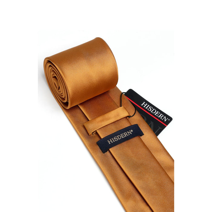 Solid Tie Handkerchief Clip - BROWN-1