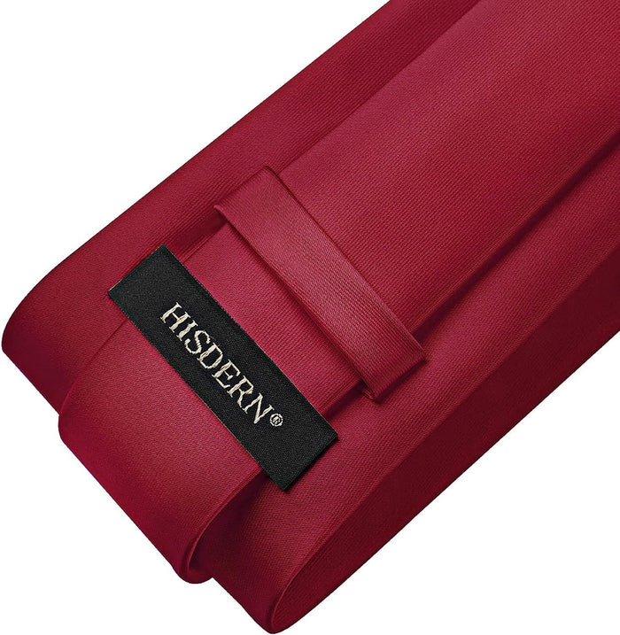 Solid Tie Handkerchief Clip - BURGUNDY