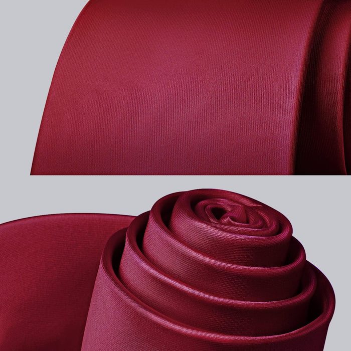 Solid Tie Handkerchief Clip - BURGUNDY