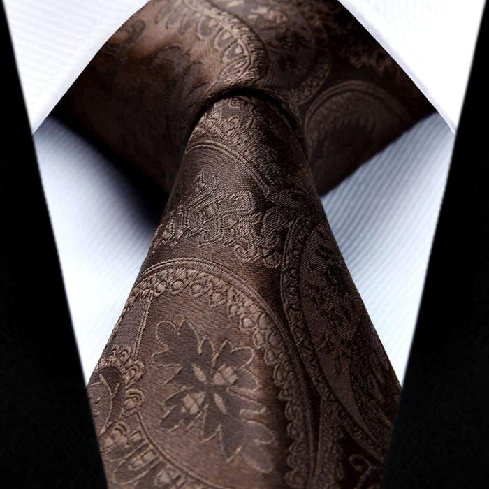 Paisley Tie Handkerchief Set - 2-COCOA BROWN