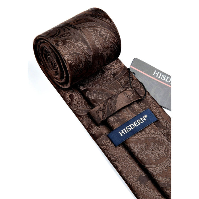 Paisley Tie Handkerchief Set - 2-COCOA BROWN