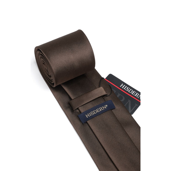 Solid Tie Handkerchief Clip - DARK BROWN-1