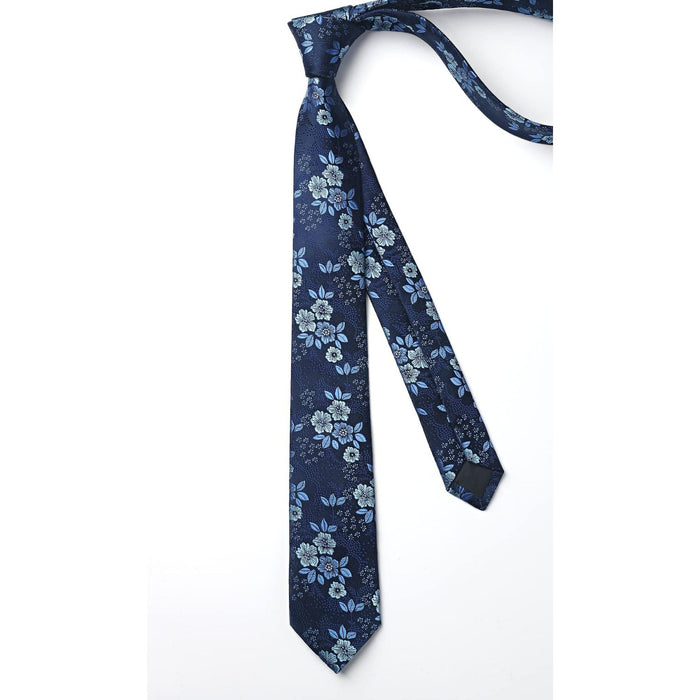 Floral 2.17' Skinny Formal Tie - B- BLUE