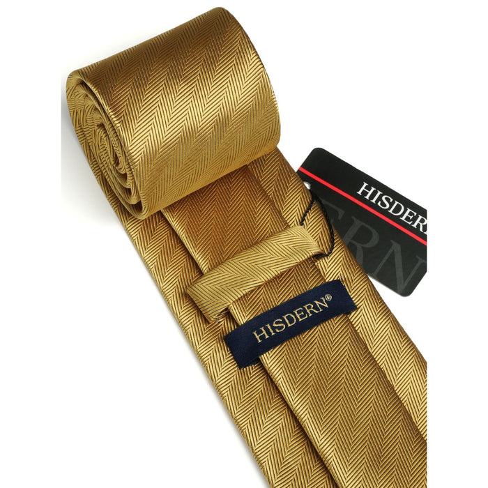 Stripe Tie Handkerchief Set - E3 GOLD STRIPED