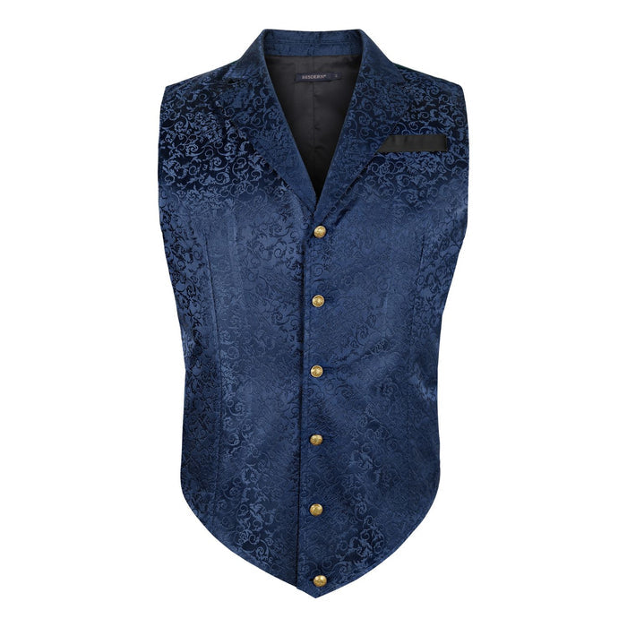Gothic Lapel Vest for Men - NAVY BLUE