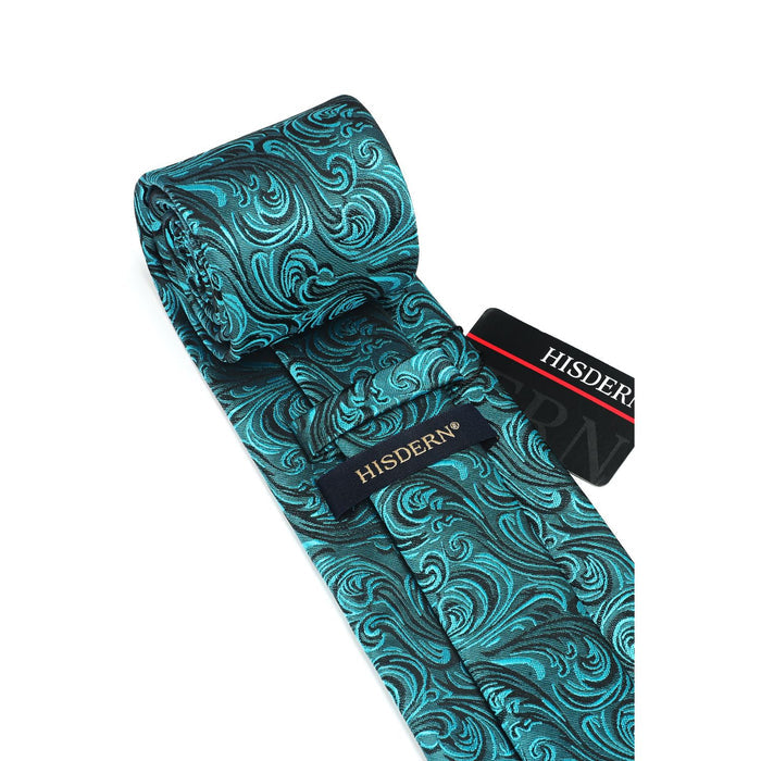 Paisley Tie Handkerchief Set - TURQUOISE