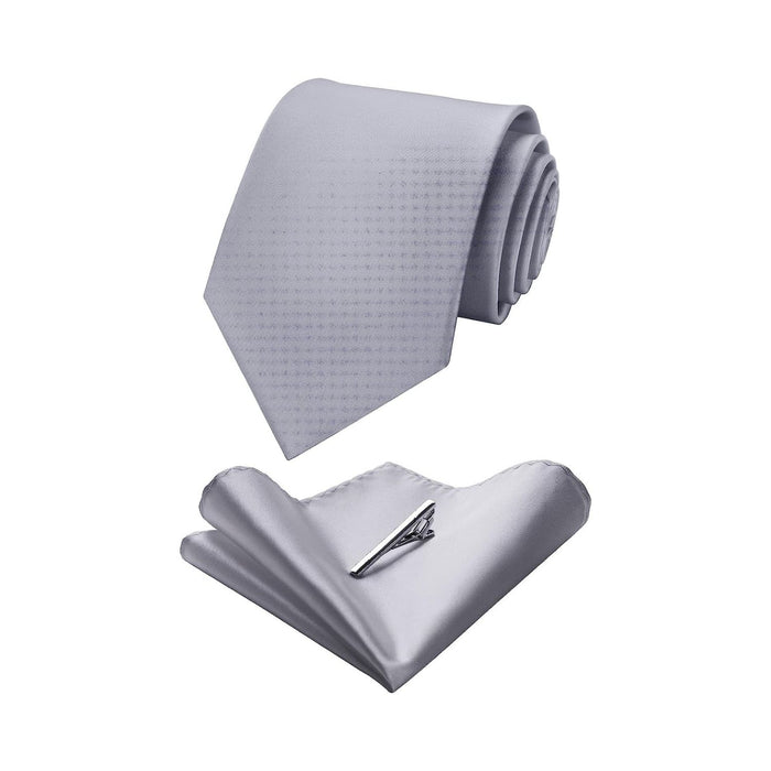 Solid Tie Handkerchief Clip - GREY