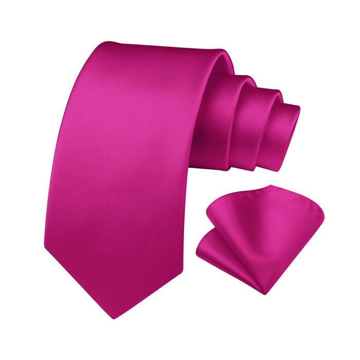Solid 3.35 inch Tie Handkerchief Set - L-GREY DARK