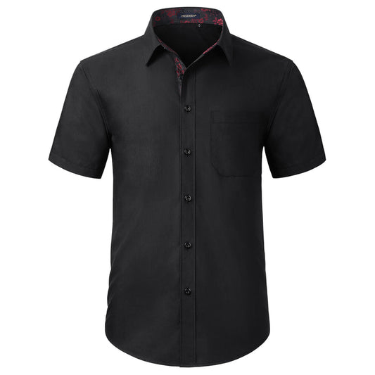 Men's Short Sleeve with Pocket - B1-BLACK B