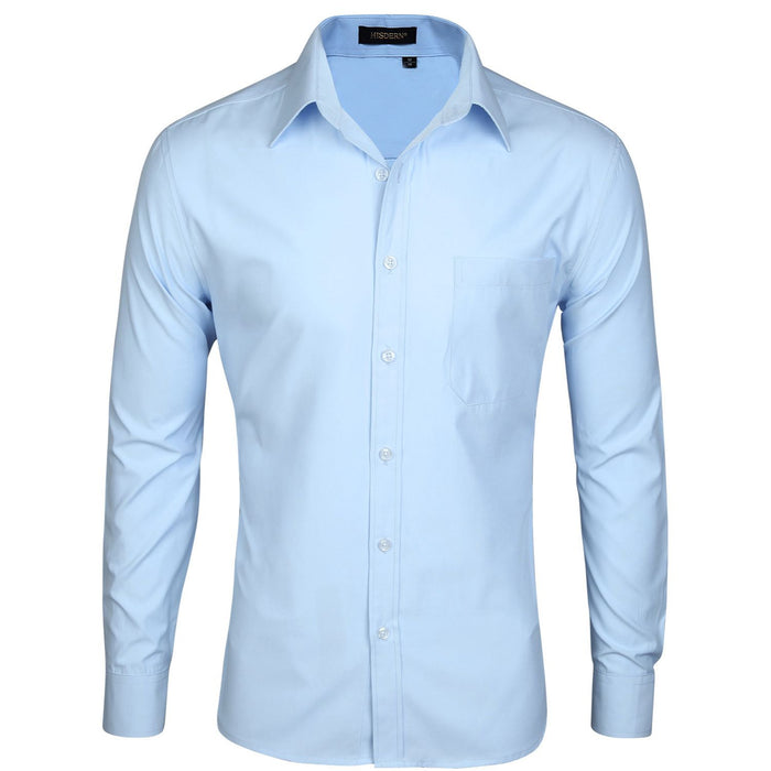 Casual Formal Shirt with Pocket - LIGHT BLUE