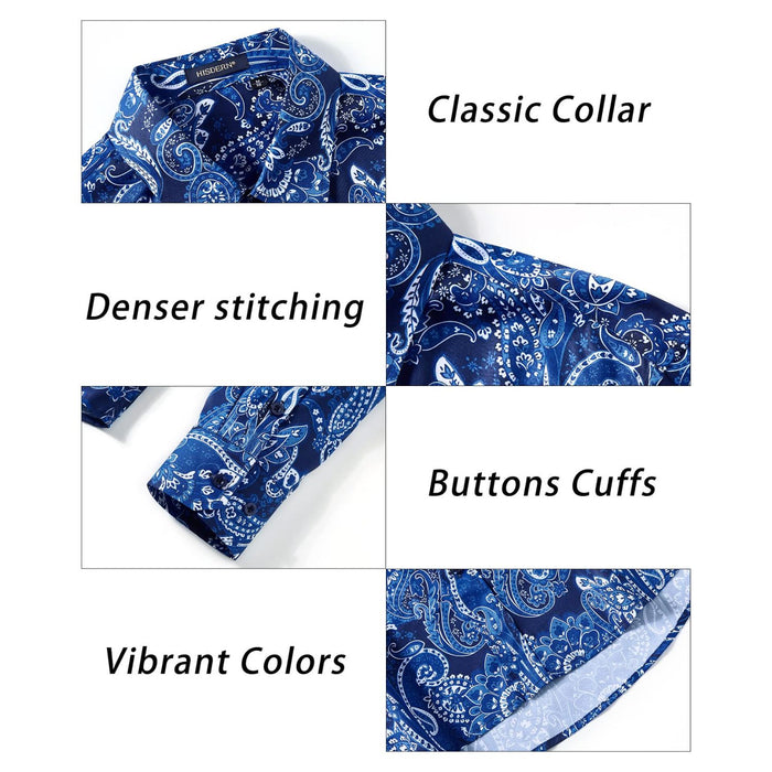 Shiny Luxury Dress Shirt - Y-WHITE/BLUE