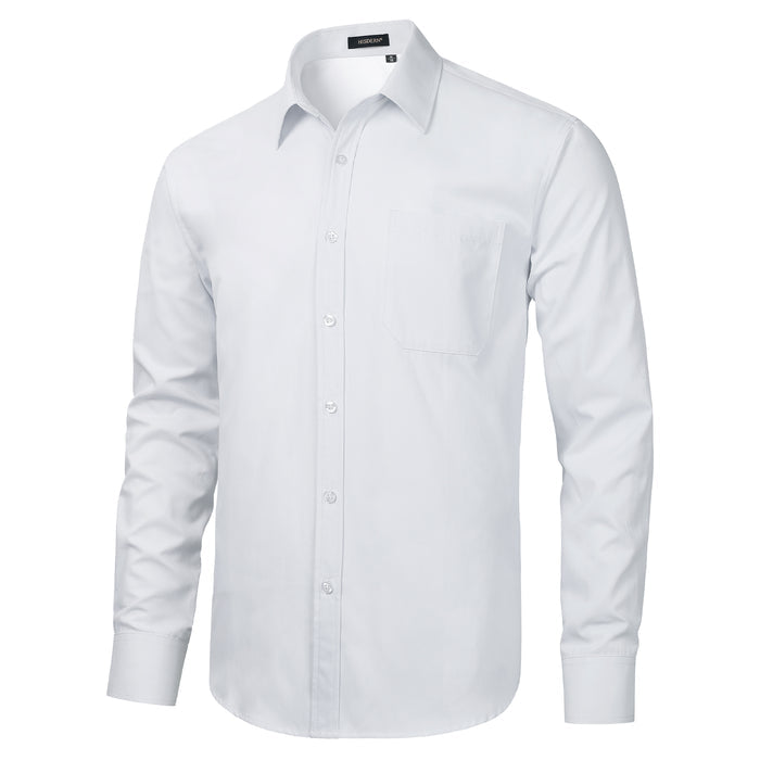 Casual Formal Shirt with Pocket - MICRO TWILL WHITE