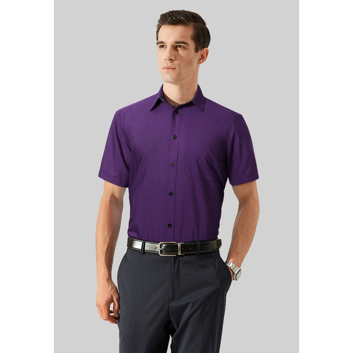 Men's Short Sleeve with Pocket - 016-PURPLE