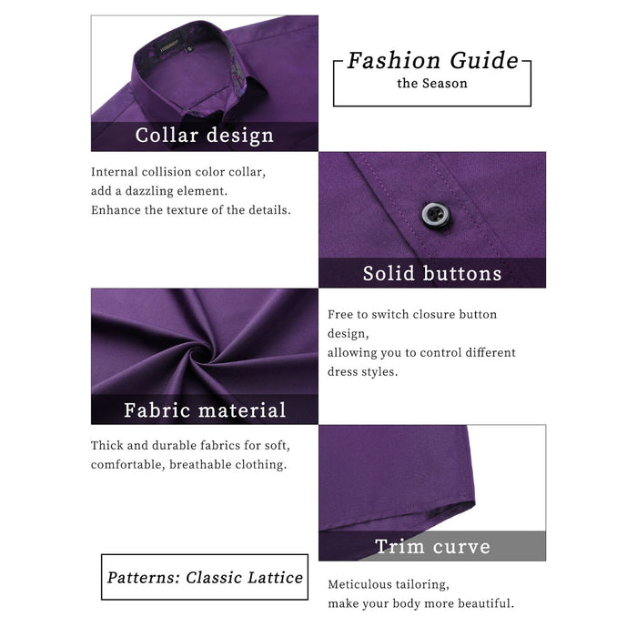 Men's Short Sleeve with Pocket - 016-PURPLE