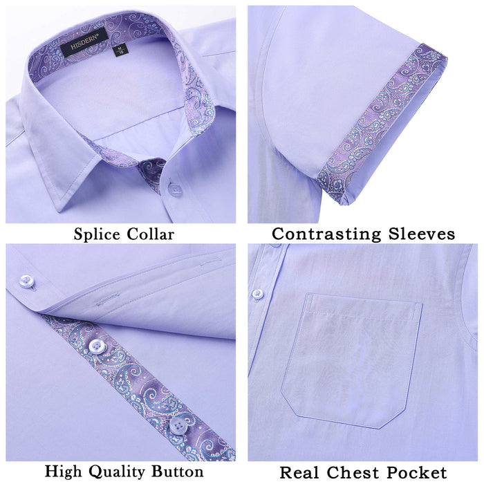 Men's Short Sleeve with Pocket - A1-PURPLE