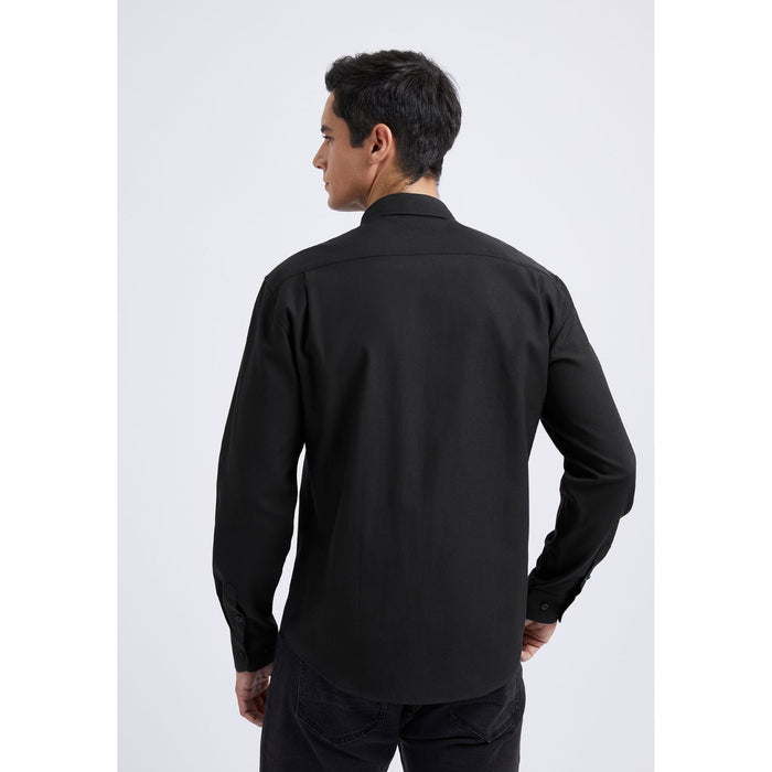 Men's Dress Shirt with Pocket - BLACK