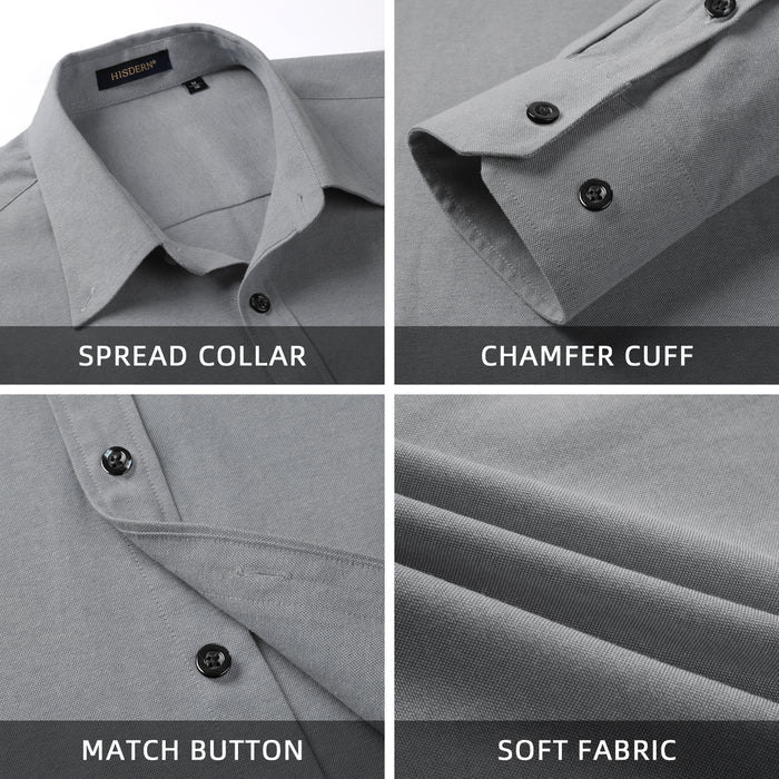 Casual Formal Shirt with Pocket - GREY