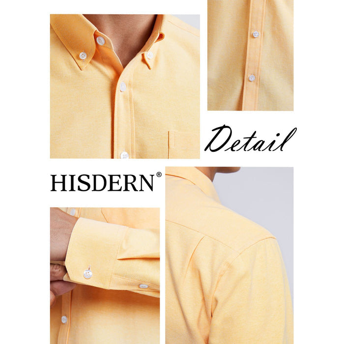 Men's Dress Shirt with Pocket - LIGHT YELLOW
