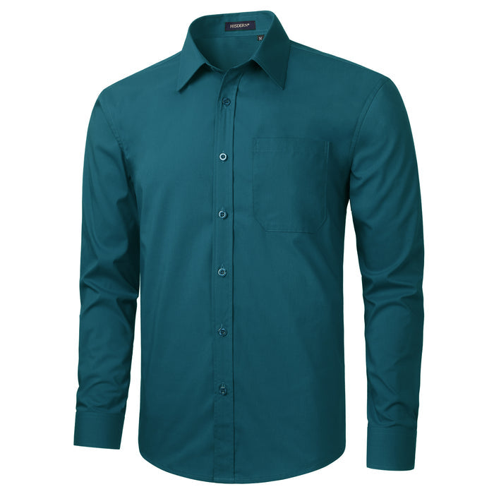 Casual Formal Shirt with Pocket - TEAL