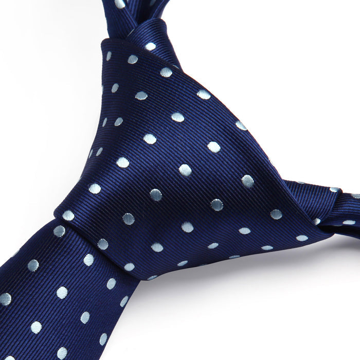 Polka Dot Tie Handkerchief Set - D-NAVY BLUE 1