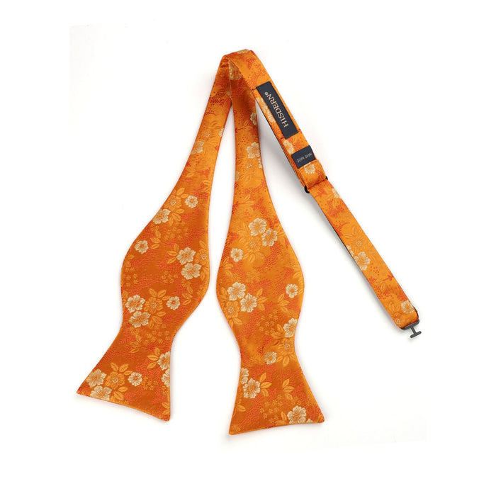 Floral Bow Tie & Pocket Square - ORANGE 2