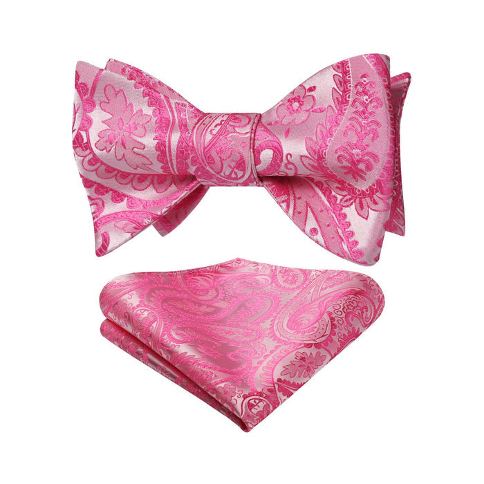 Paisley Bow Tie & Pocket Square - PINK-3