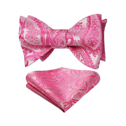 Paisley Bow Tie & Pocket Square - PINK-3