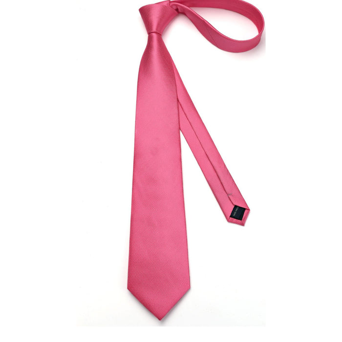 Plaid Tie Handkerchief Cufflinks - A021-PINK