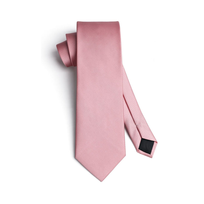 Solid Tie Handkerchief Cufflinks - PINK