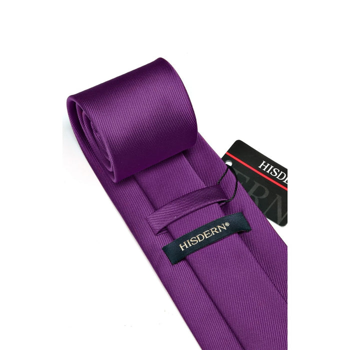 Solid Tie Handkerchief Cufflinks - PURPLE