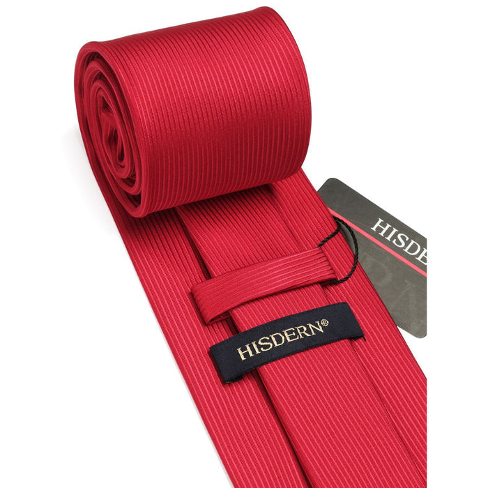 Solid Tie Handkerchief Set - 2-RED