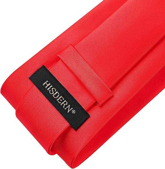 Solid Tie Handkerchief Clip - RED