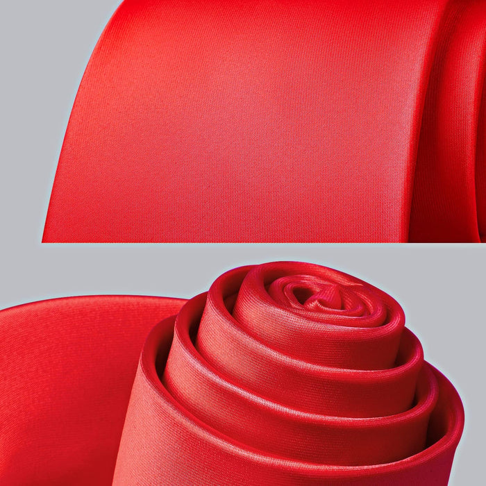 Solid Tie Handkerchief Clip - RED