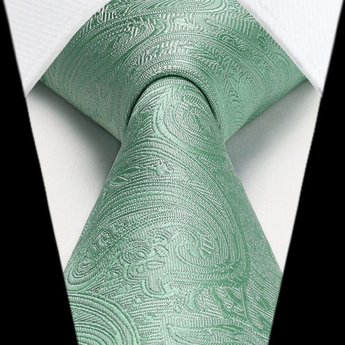 Paisley Tie Handkerchief Set - E7-SAGE GREEN