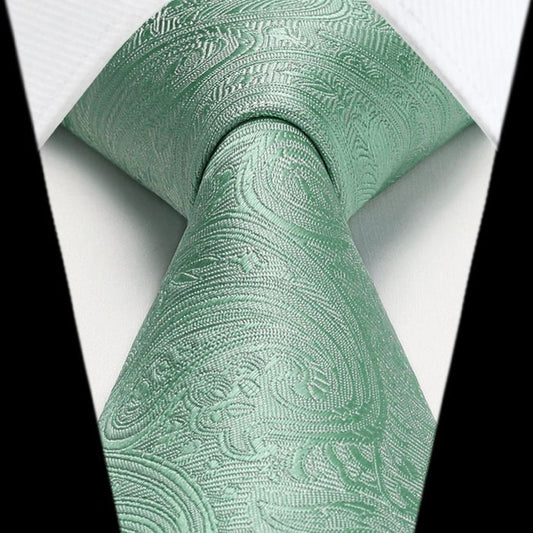 Paisley Tie Handkerchief Set - E7-SAGE GREEN