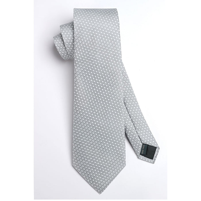 Houndstooth Tie Handkerchief Set - F-SILVER/GREY