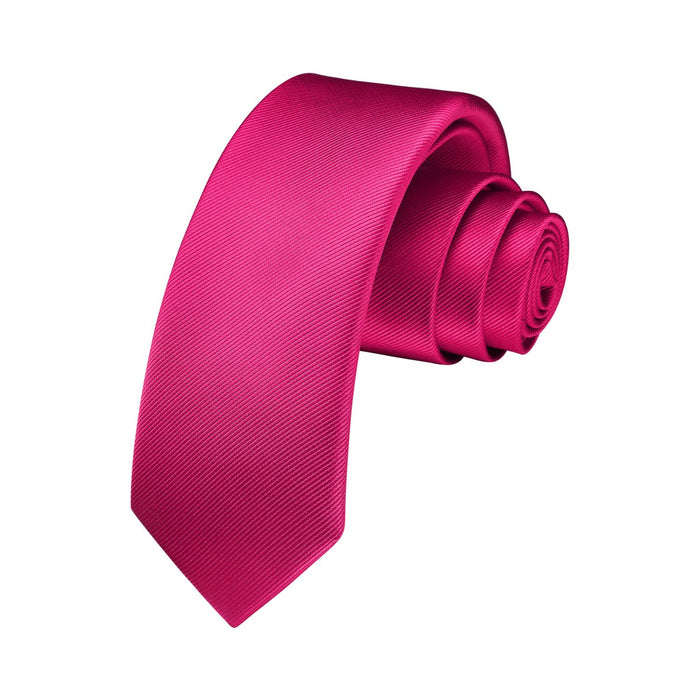 Solid 2.16'' Skinny Formal Tie - A1-HOT PINK