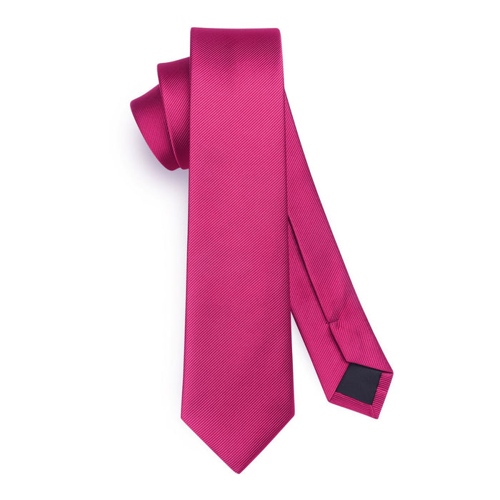 Solid 2.16'' Skinny Formal Tie - A1-HOT PINK