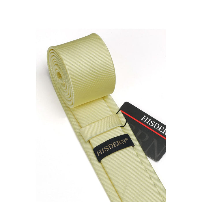 Solid 2.4'' Skinny Formal Tie - LIGHT YELLOW