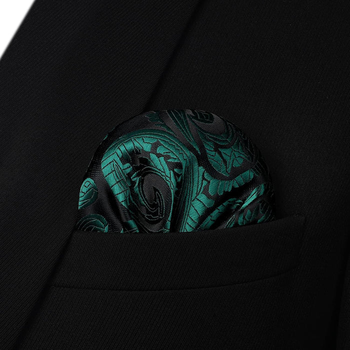 Paisley Bow Tie & Pocket Square - TEAL-4
