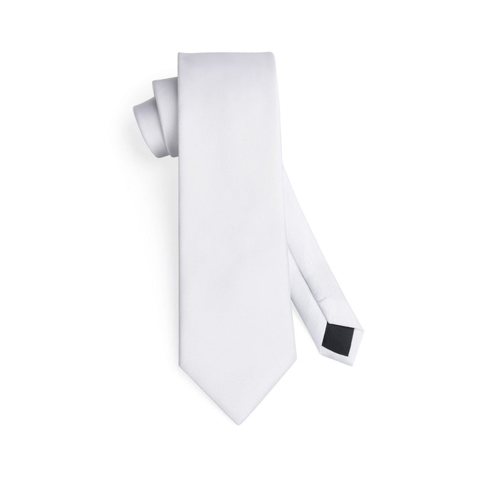 Solid Tie Handkerchief Cufflinks - WHITE